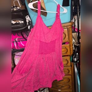 LIKE NEW WHITE BIRCH 2x pink Washed Denim Dress